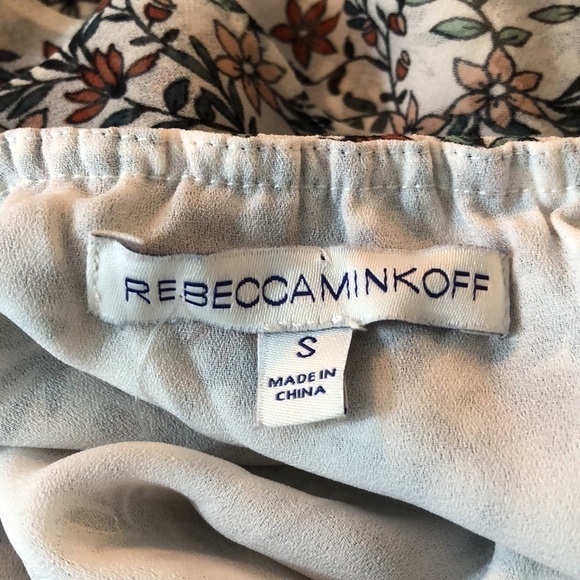 Rebecca Minkoff Floral Ruffle Tie Shoulder Jamie Top Size Small - Picture 7 of 7